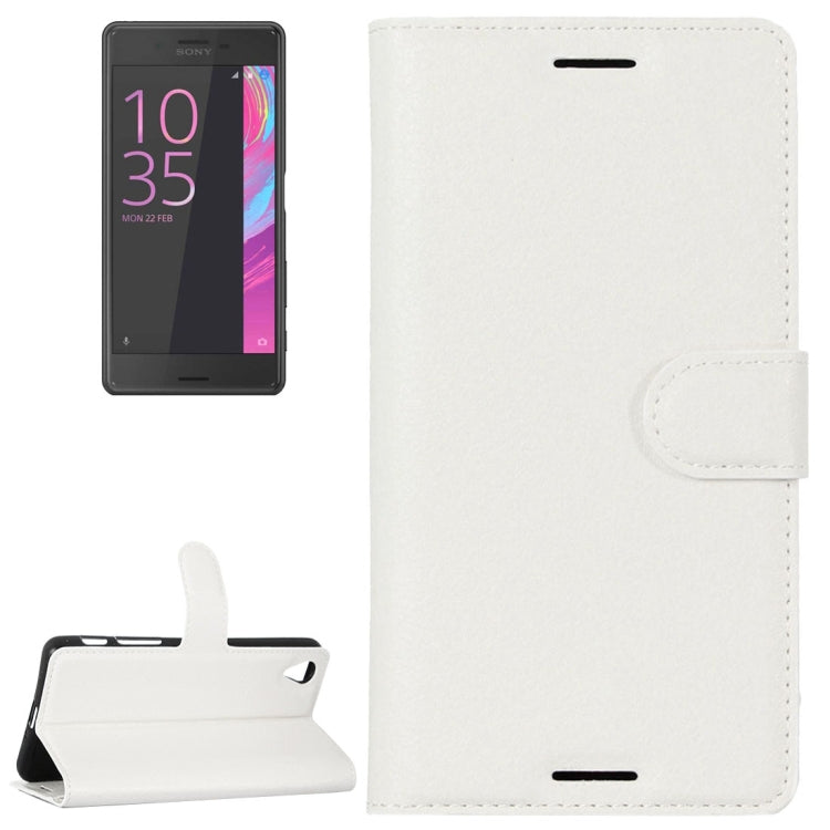 Litchi Texture Horizontal Flip Leather Case with Holder & Card Slots & Wallet for Sony Xperia X