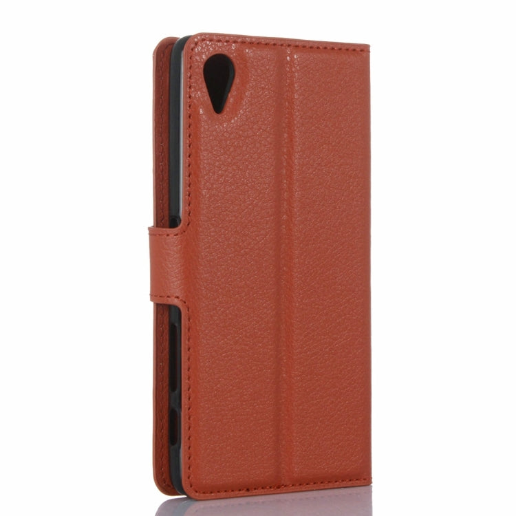 Litchi Texture Horizontal Flip Leather Case with Holder & Card Slots & Wallet for Sony Xperia X