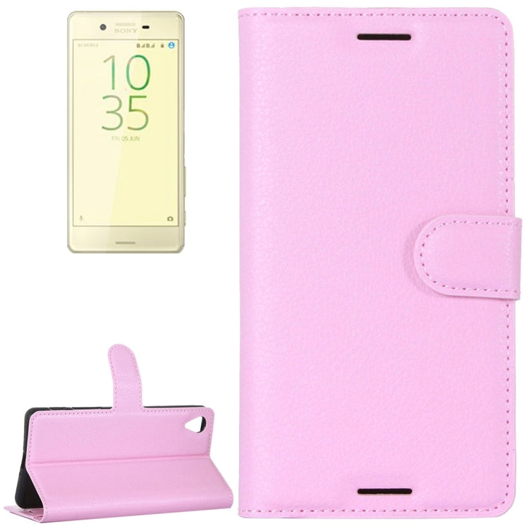 Litchi Texture Horizontal Flip Leather Case with Holder & Card Slots & Wallet for Sony Xperia X Performance