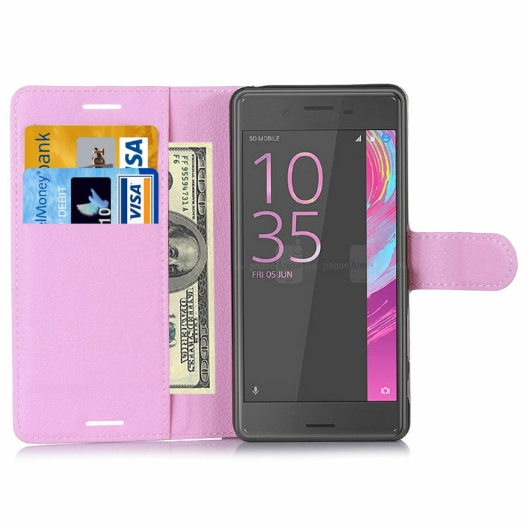 Litchi Texture Horizontal Flip Leather Case with Holder & Card Slots & Wallet for Sony Xperia X Performance
