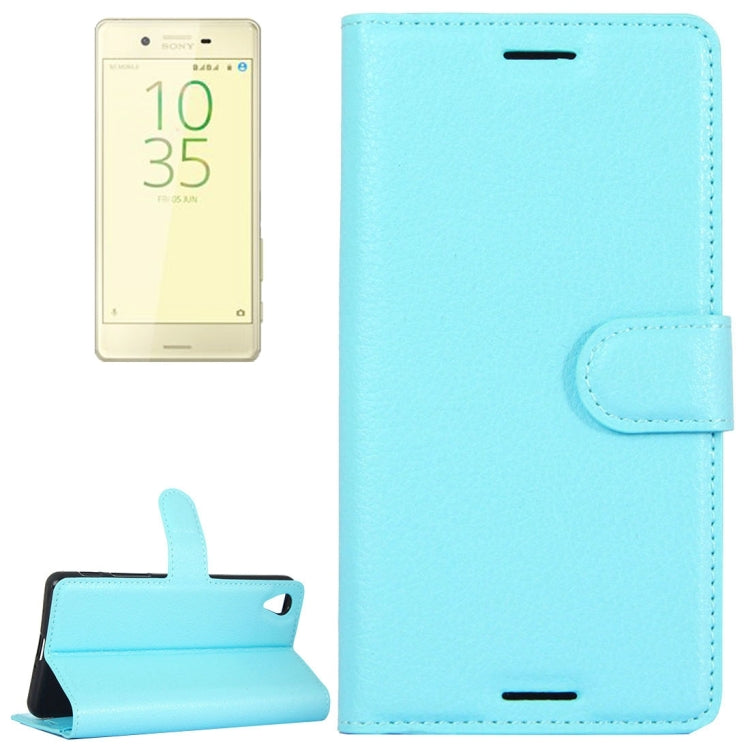 Litchi Texture Horizontal Flip Leather Case with Holder & Card Slots & Wallet for Sony Xperia X Performance