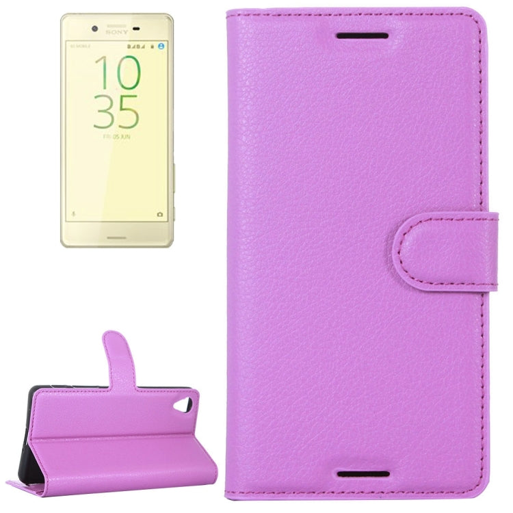 Litchi Texture Horizontal Flip Leather Case with Holder & Card Slots & Wallet for Sony Xperia X Performance
