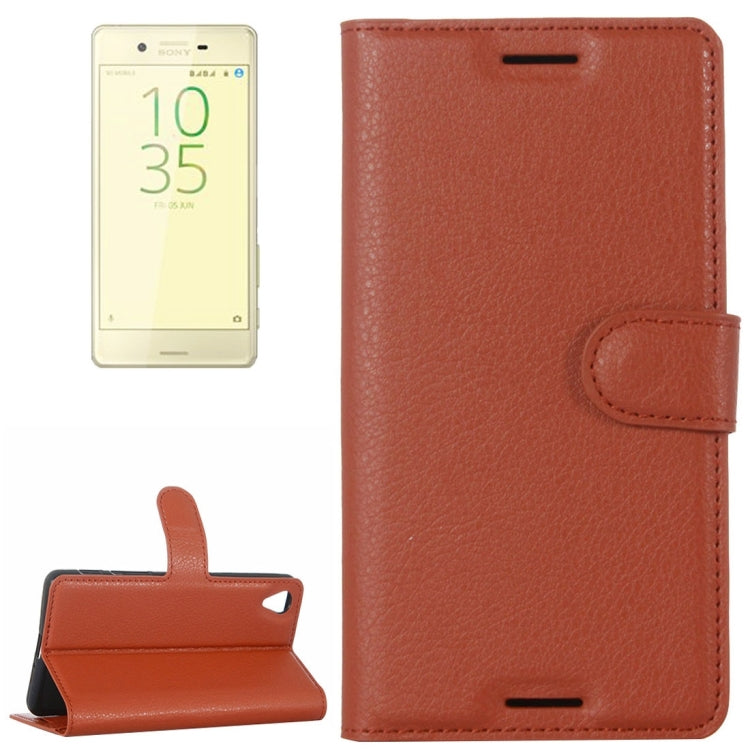 Litchi Texture Horizontal Flip Leather Case with Holder & Card Slots & Wallet for Sony Xperia X Performance