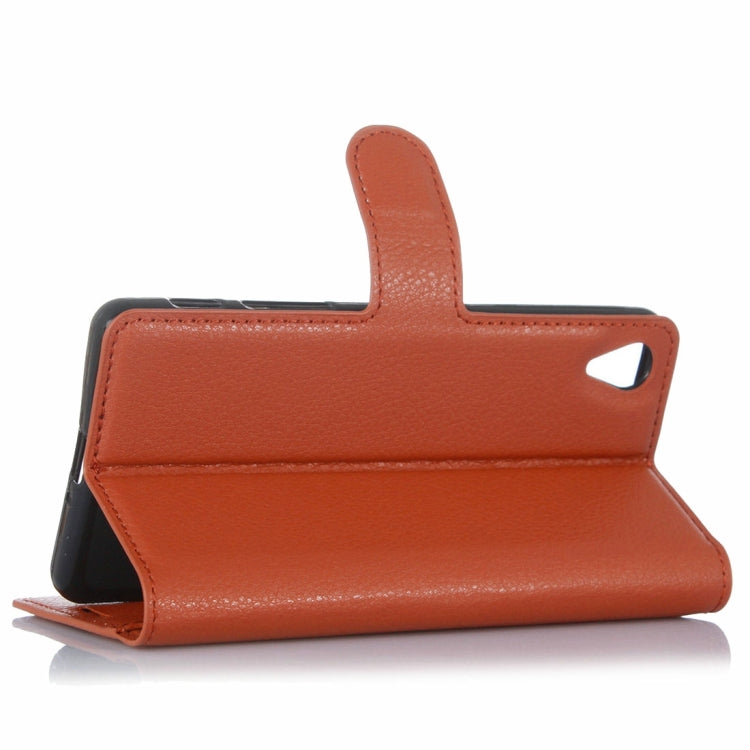 Litchi Texture Horizontal Flip Leather Case with Holder & Card Slots & Wallet for Sony Xperia X Performance