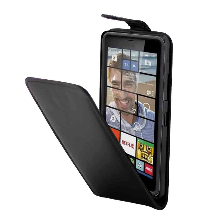 For Microsoft Lumia 850 Plain Texture Vertical Flip Leather Case Waist Bag with Magnetic Buckle(Black)