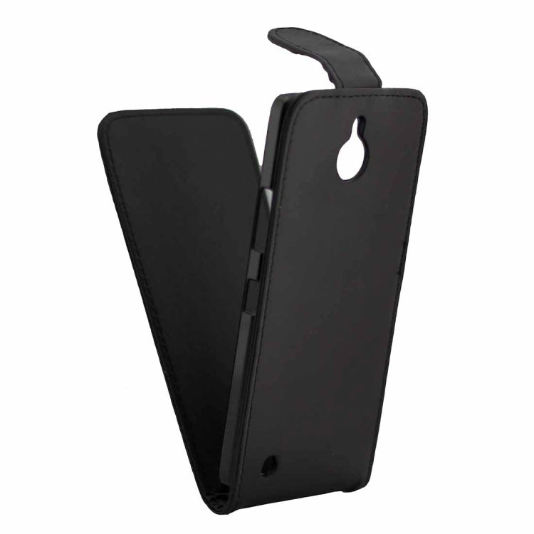 For Microsoft Lumia 850 Plain Texture Vertical Flip Leather Case Waist Bag with Magnetic Buckle(Black)