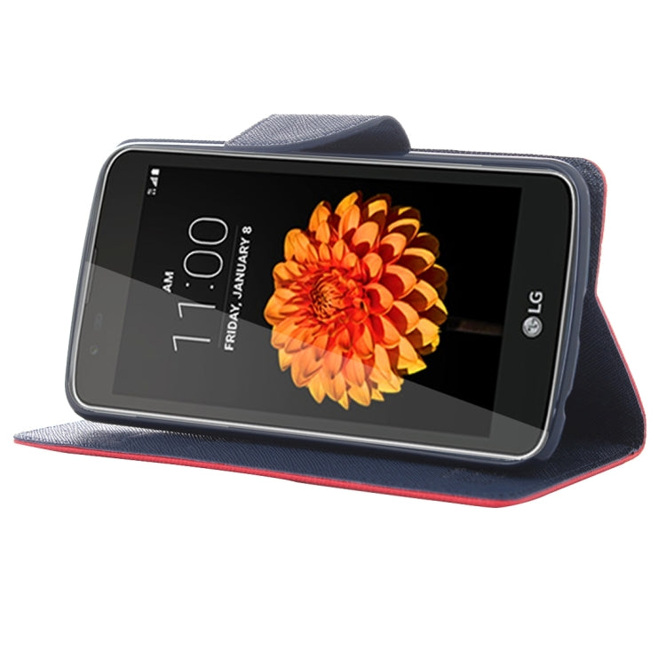 For LG K7 Cross Texture Horizontal Flip Leather Case with Magnetic Buckle & Holder & Card Slots & Wallet