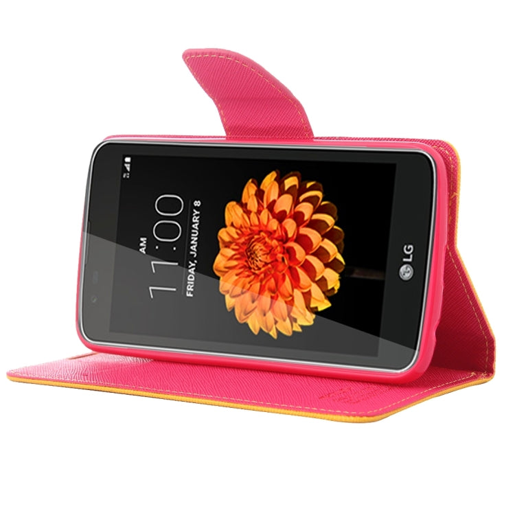 For LG K7 Cross Texture Horizontal Flip Leather Case with Magnetic Buckle & Holder & Card Slots & Wallet