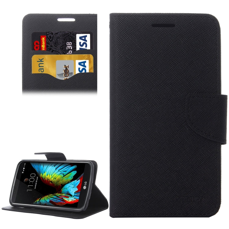 For LG K10 Cross Texture Horizontal Flip Leather Case with Magnetic Buckle & Holder & Card Slots & Wallet