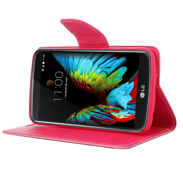 For LG K10 Cross Texture Horizontal Flip Leather Case with Magnetic Buckle & Holder & Card Slots & Wallet