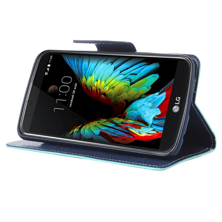 For LG K10 Cross Texture Horizontal Flip Leather Case with Magnetic Buckle & Holder & Card Slots & Wallet