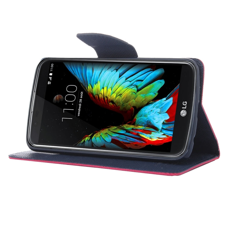 For LG K10 Cross Texture Horizontal Flip Leather Case with Magnetic Buckle & Holder & Card Slots & Wallet