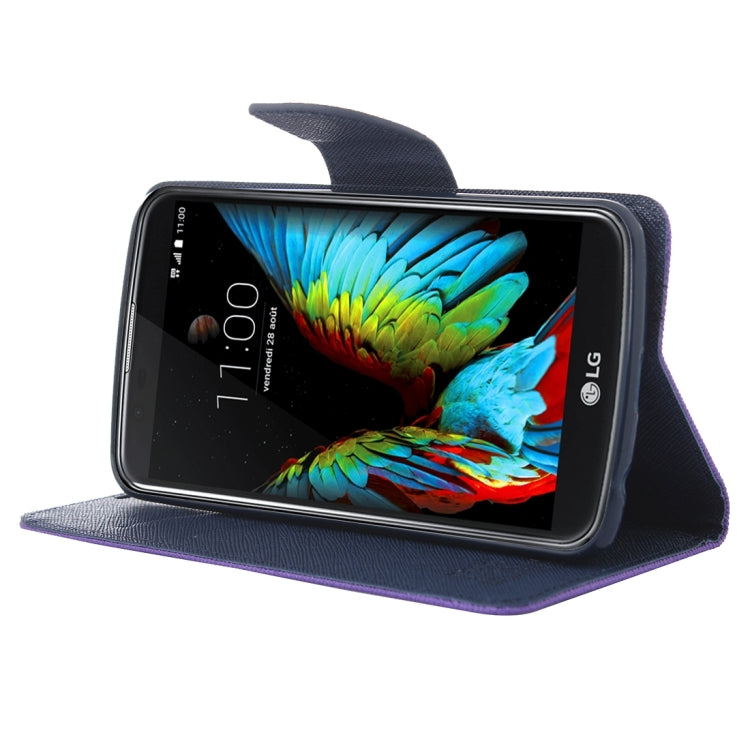 For LG K10 Cross Texture Horizontal Flip Leather Case with Magnetic Buckle & Holder & Card Slots & Wallet