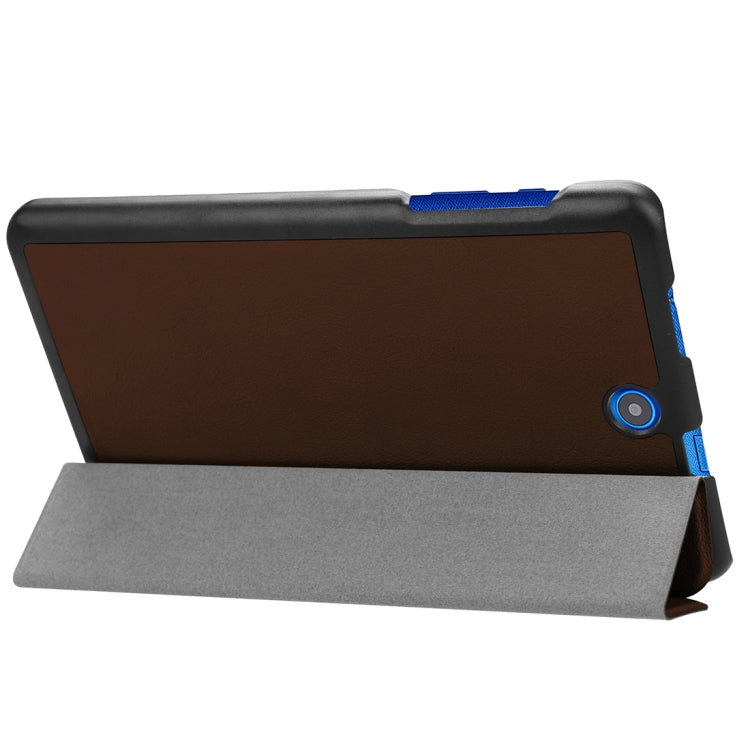 For Acer Iconia One 8 B1-860 Tablet Tri-Fold Custer Texture Horizontal Flip PU Leather Protective Case with Holder