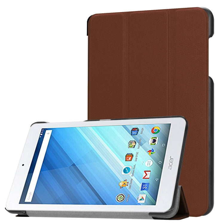 For Acer Iconia One 8 B1-860 Tablet Tri-Fold Custer Texture Horizontal Flip PU Leather Protective Case with Holder