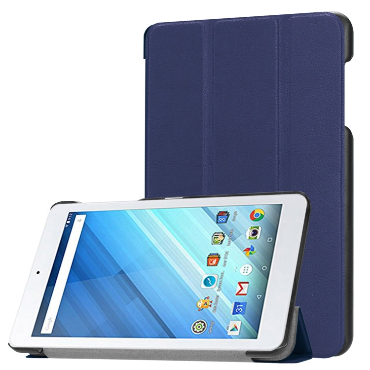For Acer Iconia One 8 B1-860 Tablet Tri-Fold Custer Texture Horizontal Flip PU Leather Protective Case with Holder