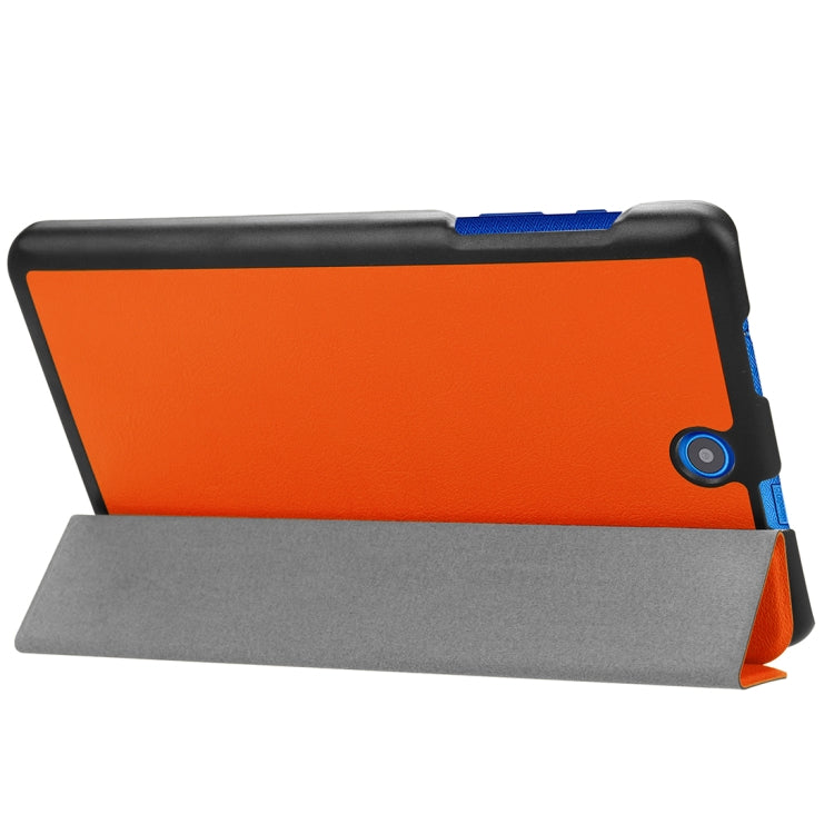 For Acer Iconia One 8 B1-860 Tablet Tri-Fold Custer Texture Horizontal Flip PU Leather Protective Case with Holder