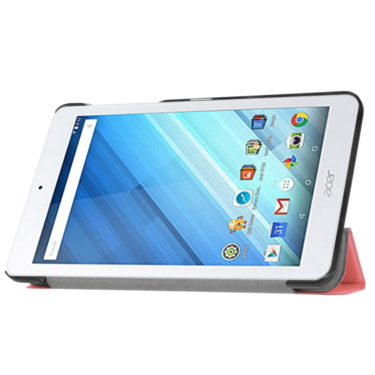 For Acer Iconia One 8 B1-860 Tablet Tri-Fold Custer Texture Horizontal Flip PU Leather Protective Case with Holder