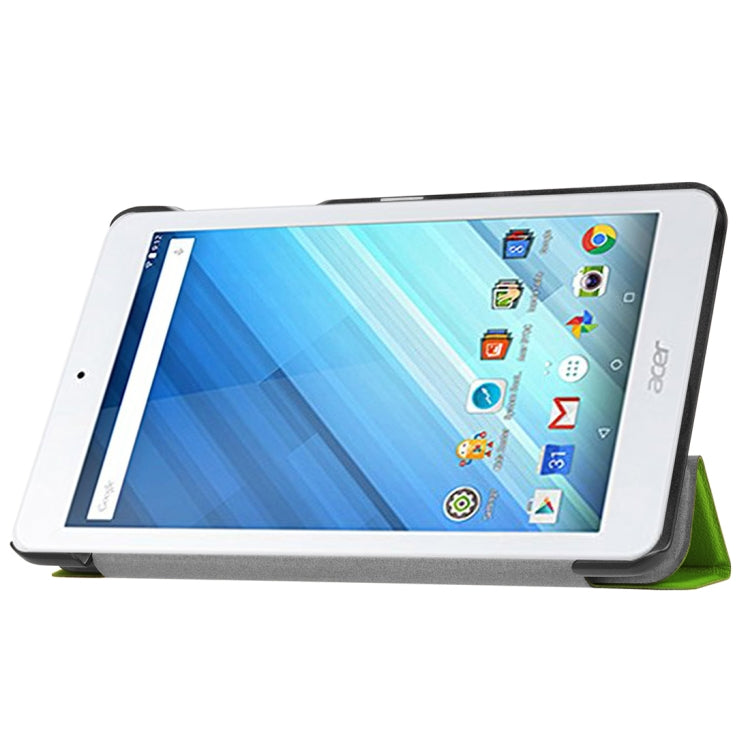 For Acer Iconia One 8 B1-860 Tablet Tri-Fold Custer Texture Horizontal Flip PU Leather Protective Case with Holder