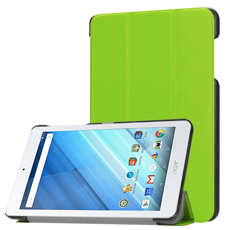 For Acer Iconia One 8 B1-860 Tablet Tri-Fold Custer Texture Horizontal Flip PU Leather Protective Case with Holder