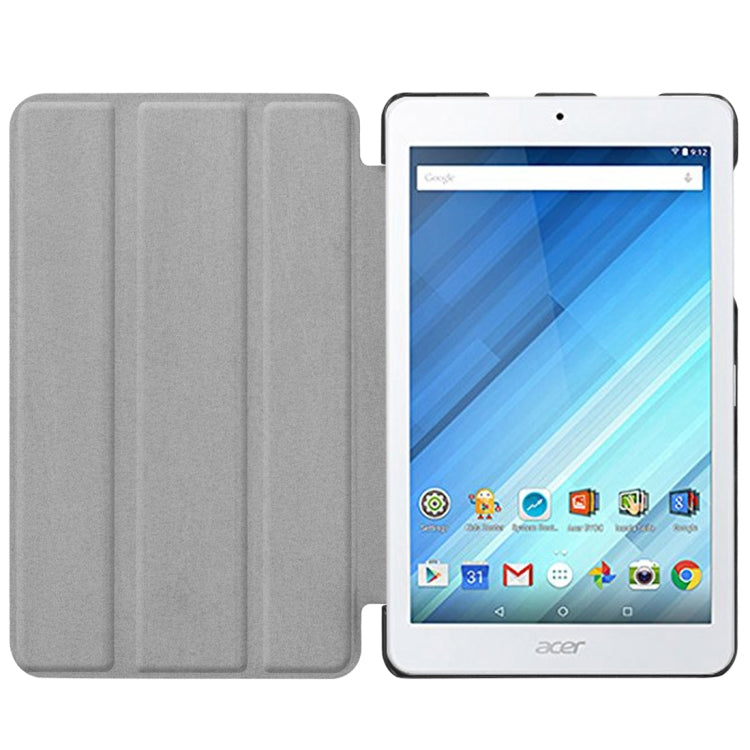 For Acer Iconia One 8 B1-860 Tablet Tri-Fold Custer Texture Horizontal Flip PU Leather Protective Case with Holder