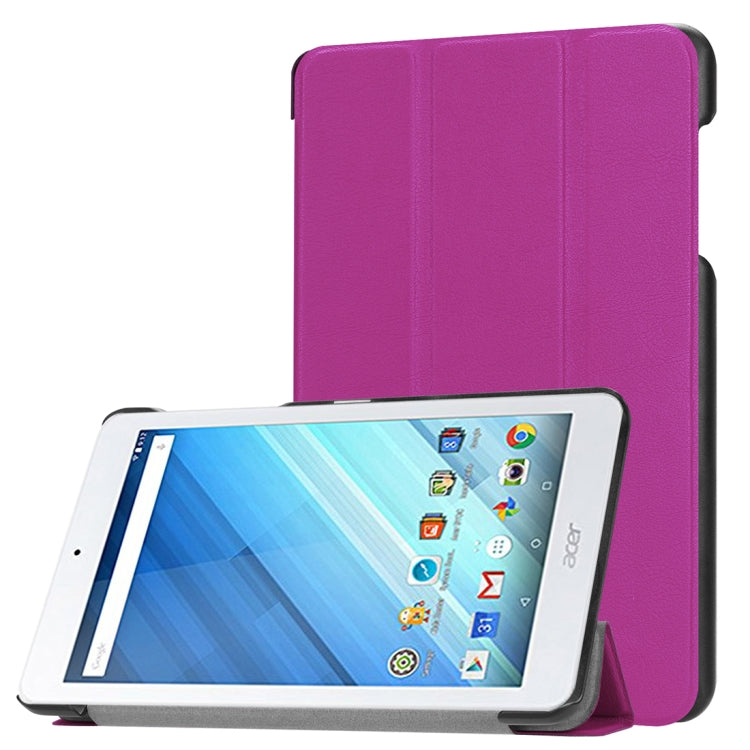 For Acer Iconia One 8 B1-860 Tablet Tri-Fold Custer Texture Horizontal Flip PU Leather Protective Case with Holder