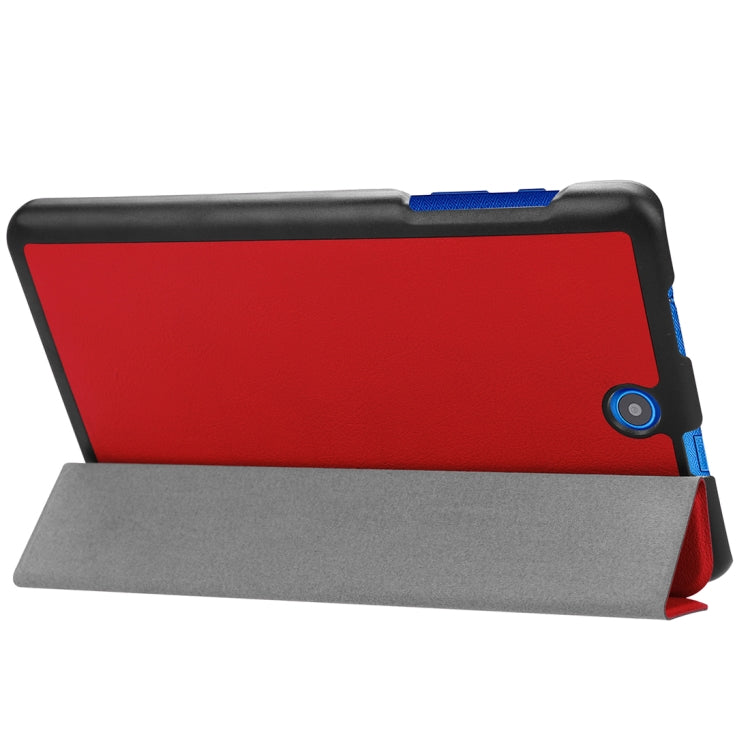 For Acer Iconia One 8 B1-860 Tablet Tri-Fold Custer Texture Horizontal Flip PU Leather Protective Case with Holder