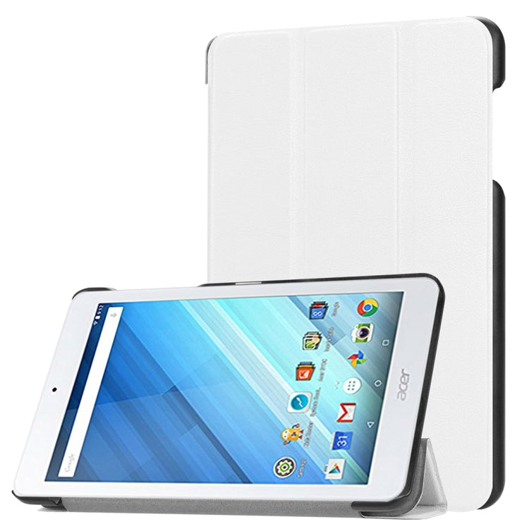 For Acer Iconia One 8 B1-860 Tablet Tri-Fold Custer Texture Horizontal Flip PU Leather Protective Case with Holder