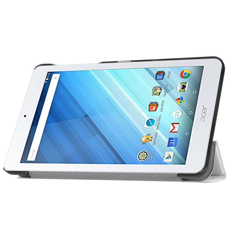 For Acer Iconia One 8 B1-860 Tablet Tri-Fold Custer Texture Horizontal Flip PU Leather Protective Case with Holder