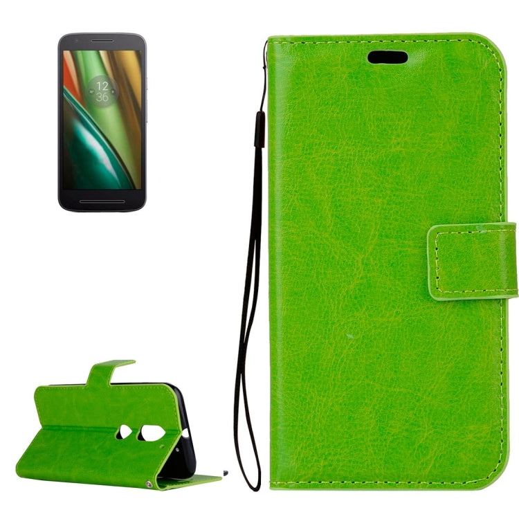 For Motorola Moto E3 Power Crazy Horse Texture Horizontal Flip Leather Protective Case with Holder & Card Slots & Wallet & Lanyard & Photo Frame