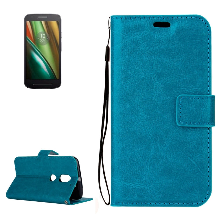 For Motorola Moto E3 Power Crazy Horse Texture Horizontal Flip Leather Protective Case with Holder & Card Slots & Wallet & Lanyard & Photo Frame