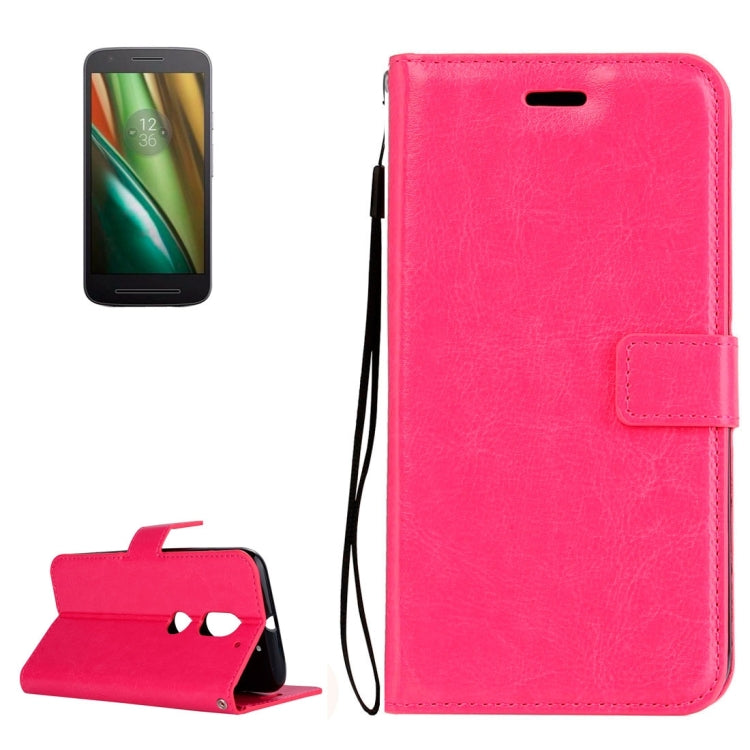 For Motorola Moto E3 Power Crazy Horse Texture Horizontal Flip Leather Protective Case with Holder & Card Slots & Wallet & Lanyard & Photo Frame