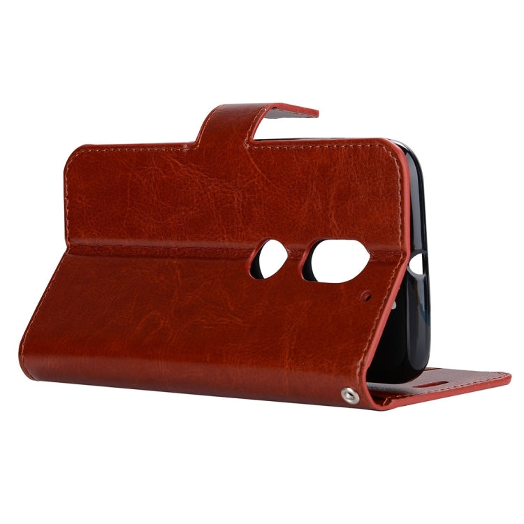 For Motorola Moto E3 Power Crazy Horse Texture Horizontal Flip Leather Protective Case with Holder & Card Slots & Wallet & Lanyard & Photo Frame