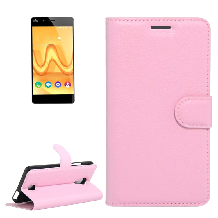 For Wiko Tommy Litchi Texture Horizontal Flip Leather Case with Holder & Card Slots & Wallet