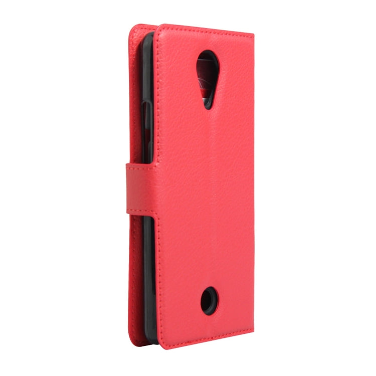 For Wiko Tommy Litchi Texture Horizontal Flip Leather Case with Holder & Card Slots & Wallet