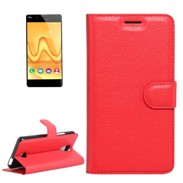 For Wiko Tommy Litchi Texture Horizontal Flip Leather Case with Holder & Card Slots & Wallet