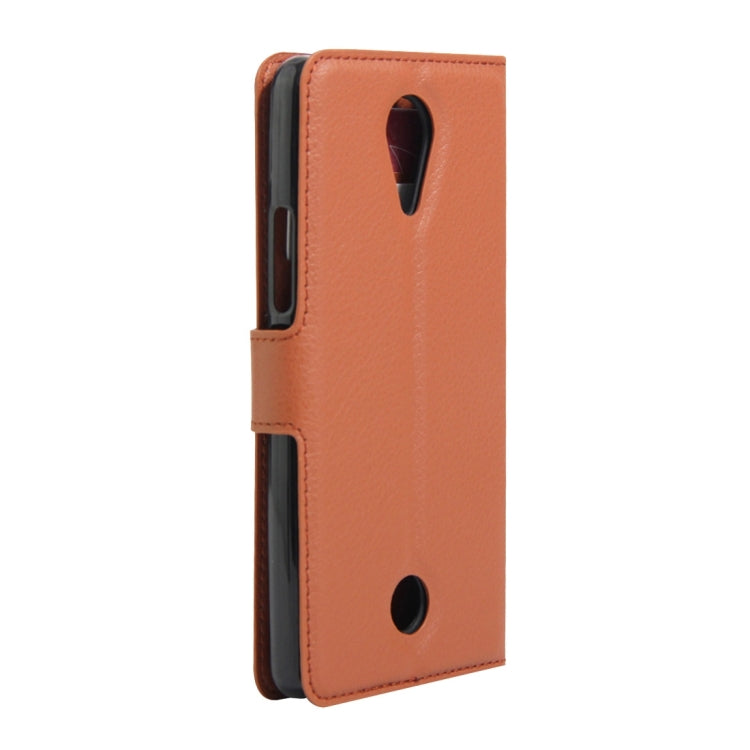 For Wiko Tommy Litchi Texture Horizontal Flip Leather Case with Holder & Card Slots & Wallet