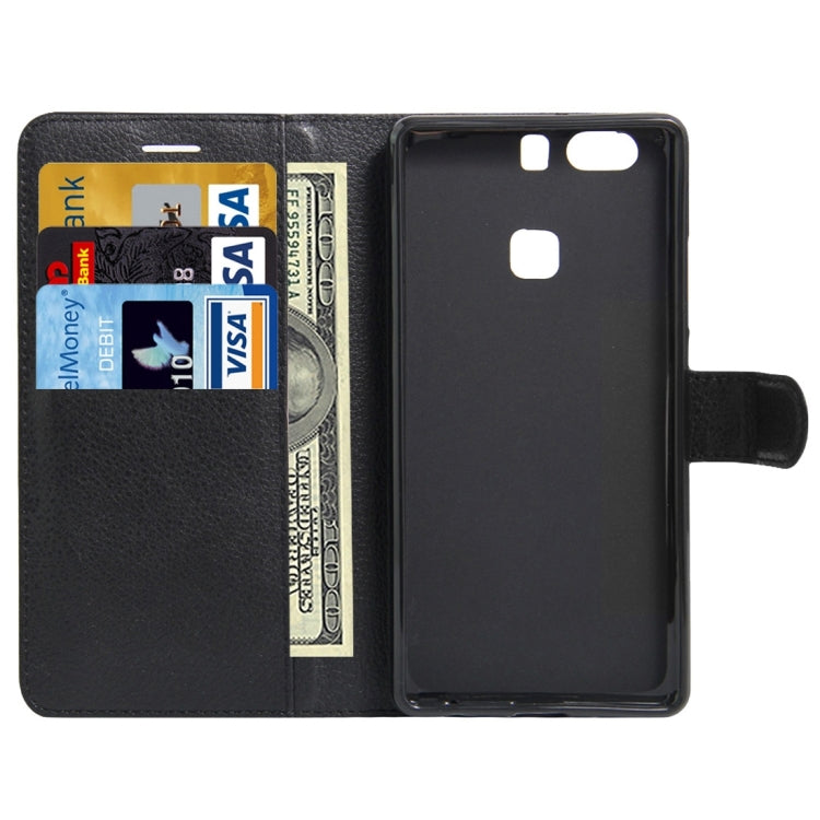 For Huawei  P9 Plus Litchi Texture Horizontal Flip Leather Case with Holder & Card Slots & Wallet