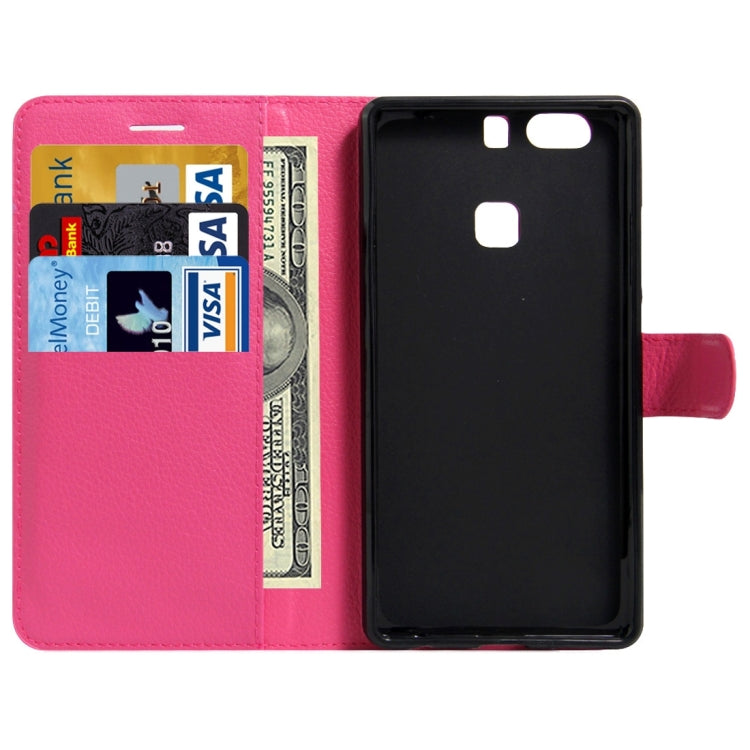 For Huawei  P9 Plus Litchi Texture Horizontal Flip Leather Case with Holder & Card Slots & Wallet