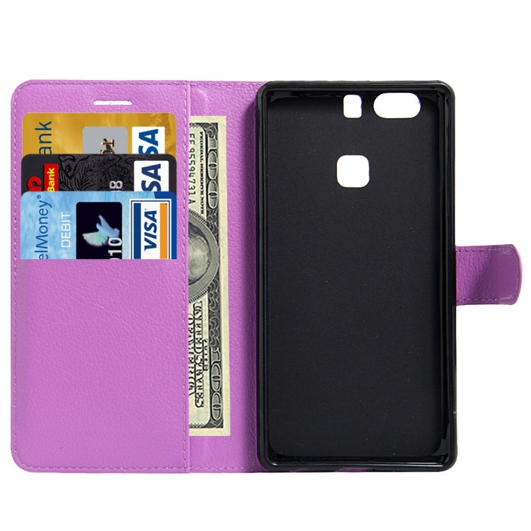 For Huawei  P9 Plus Litchi Texture Horizontal Flip Leather Case with Holder & Card Slots & Wallet