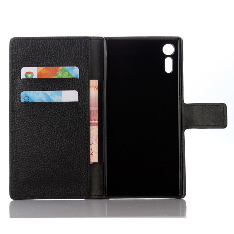 For Sony Xperia  XZs Pure Colour Horizontal Flip Leather Case with Holder & Card Slots & Wallet