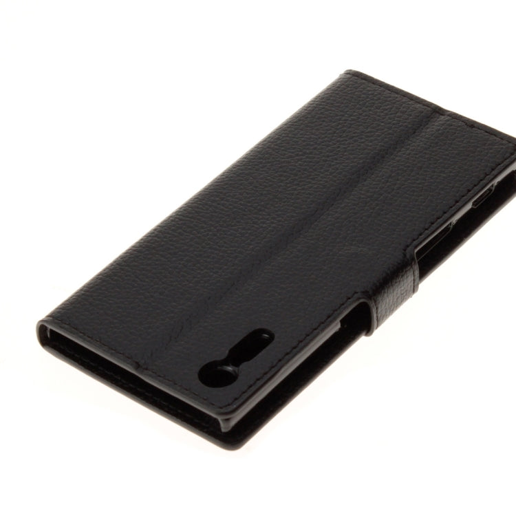 For Sony Xperia  XZs Pure Colour Horizontal Flip Leather Case with Holder & Card Slots & Wallet