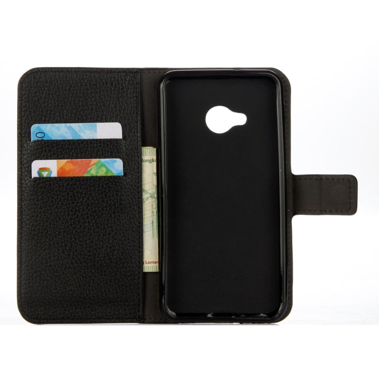 For HTC U Play Pure Colour Horizontal Flip Leather Case with Holder & Card Slots & Wallet(Black)
