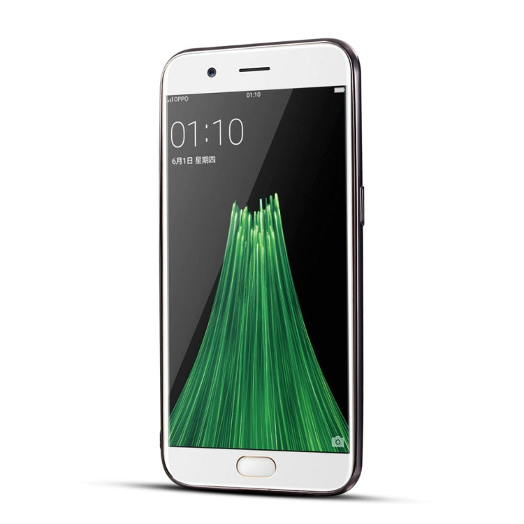 For OPPO  R11 Plus Electroplating TPU Crazy Horse Texture Protective Case with Holder & Card Slots & Lanyard