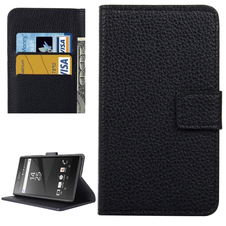 For Sony Xperia X Litchi Texture Horizontal Flip Leather Case with Holder & Card Slots & Wallet