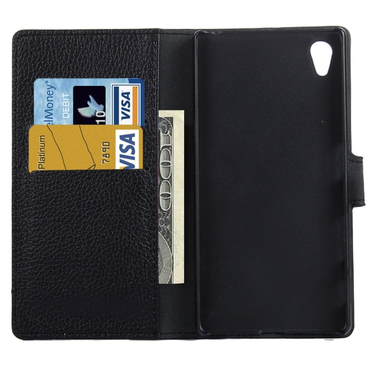 For Sony Xperia X Litchi Texture Horizontal Flip Leather Case with Holder & Card Slots & Wallet