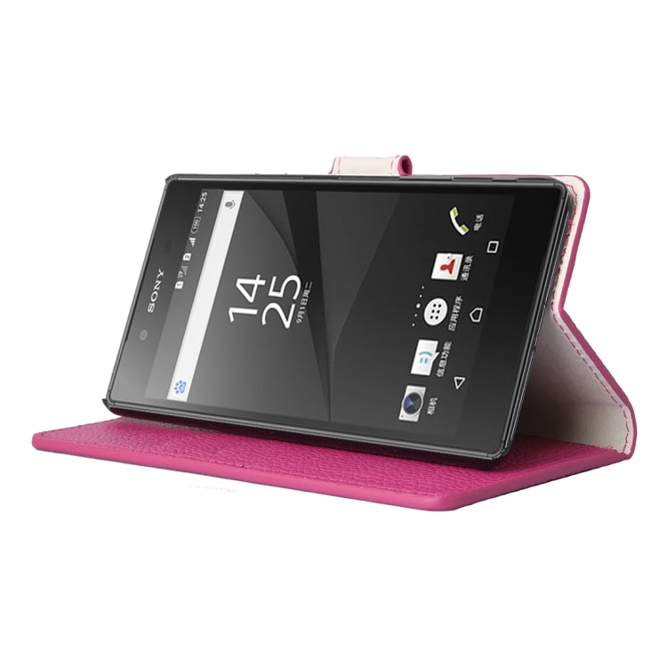 For Sony Xperia X Litchi Texture Horizontal Flip Leather Case with Holder & Card Slots & Wallet