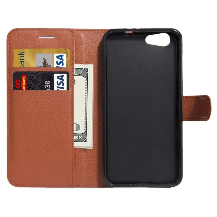For ZTE  Blade A506 Litchi Texture Horizontal Flip Leather Case with Holder & Card Slots & Wallet