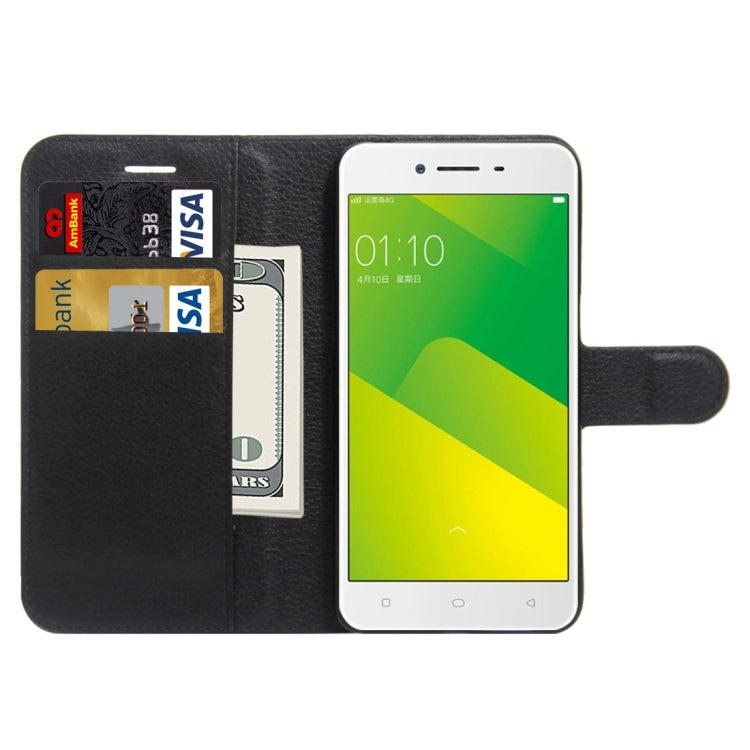 For OPPO  A37 Litchi Texture Horizontal Flip Leather Case with Holder & Card Slots & Wallet