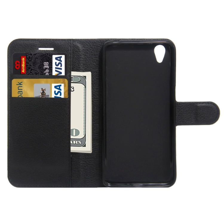 For OPPO  A37 Litchi Texture Horizontal Flip Leather Case with Holder & Card Slots & Wallet